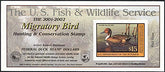2001 $15 Northern Pintail Federal Duck Stamp Self Adhesive Pane Scott RW68A
